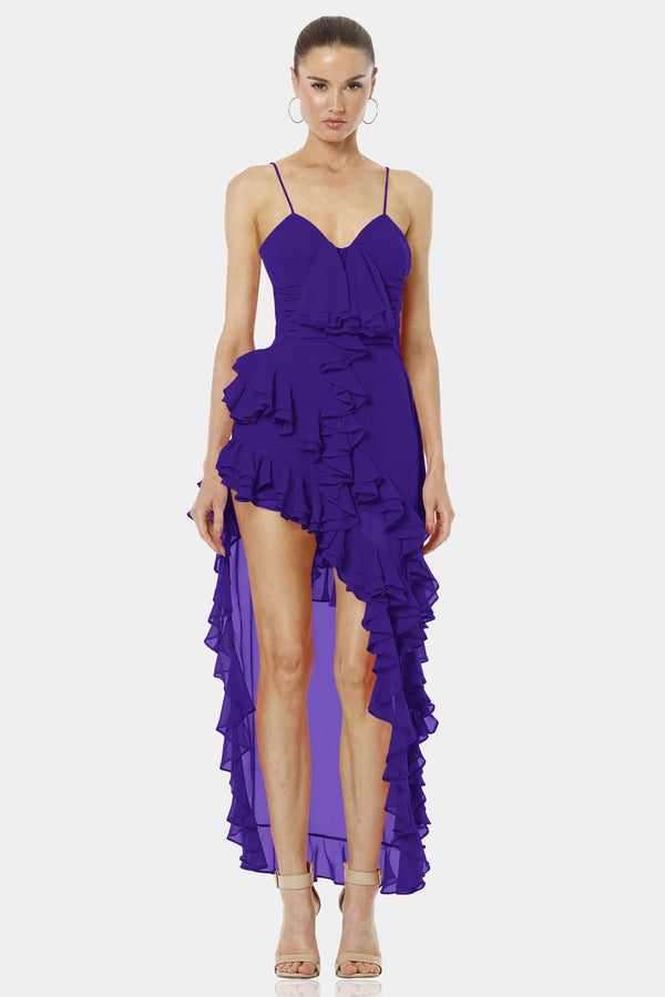 Gitsa Cliff Enchanting Purple Ruffle Dress