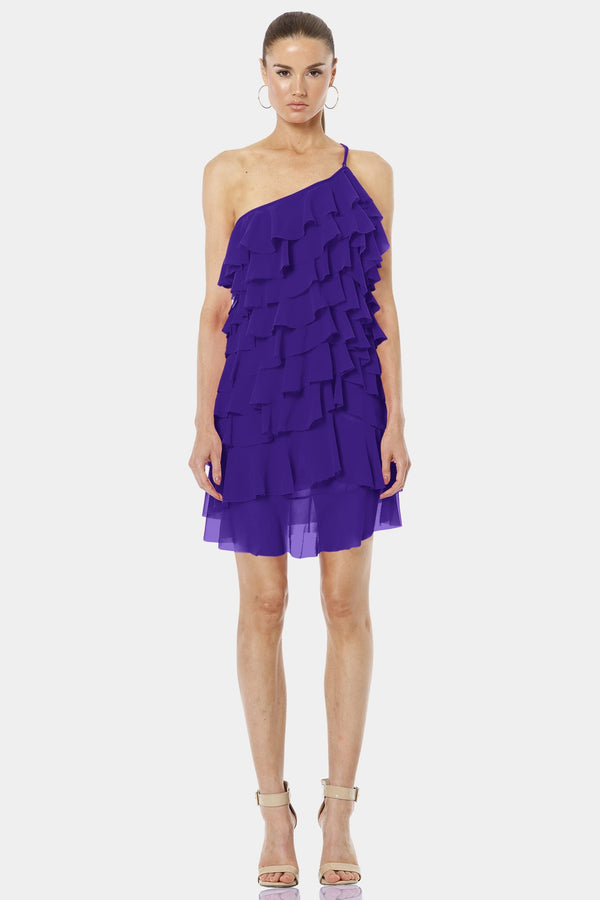 Starlight Purple Perfection Single Sleeve Chic Mini Dress