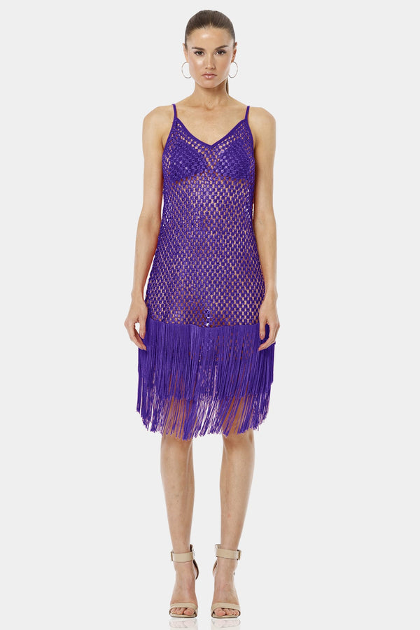 Purple Dress With Intricate Woven Sequin