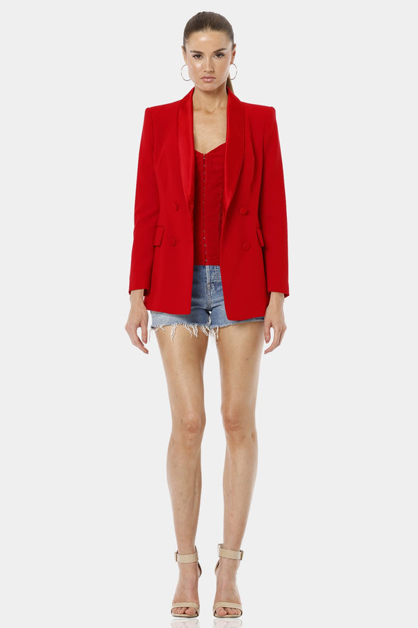 Amaryllis Red Blazer With Buttons