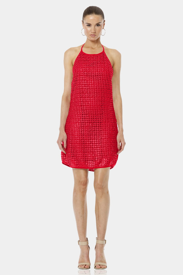 Spicy Red Sequin Short Sleeveless Mini Dress